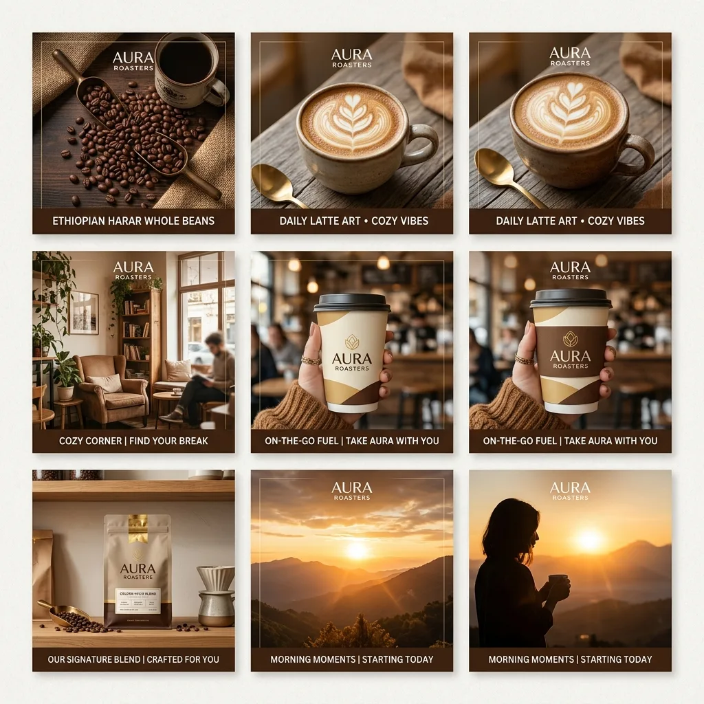 NovaCraft Instagram content grid — 6 cohesive posts