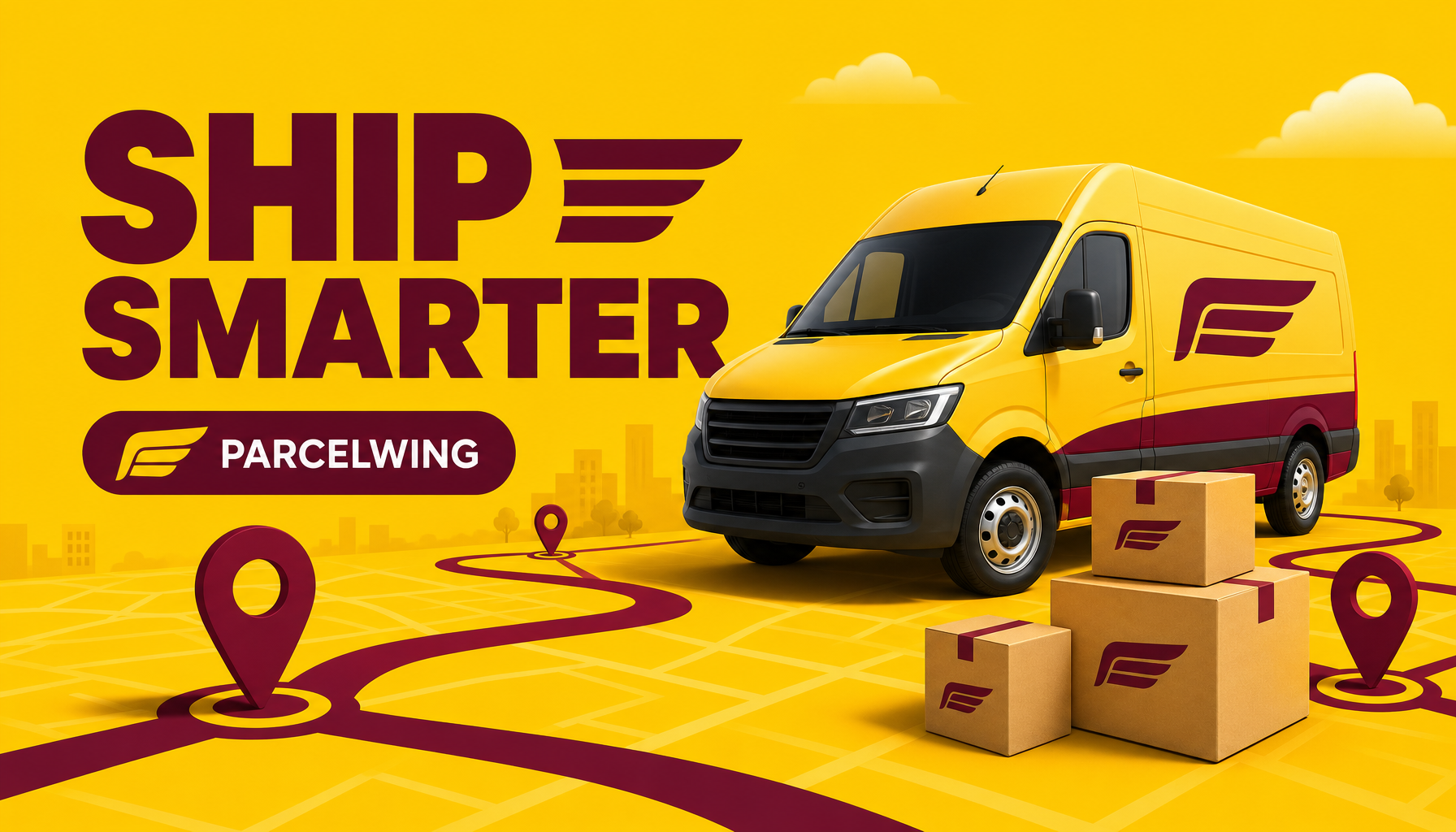 ParcelWing logistics campaign illustration generated with GPT Image 2