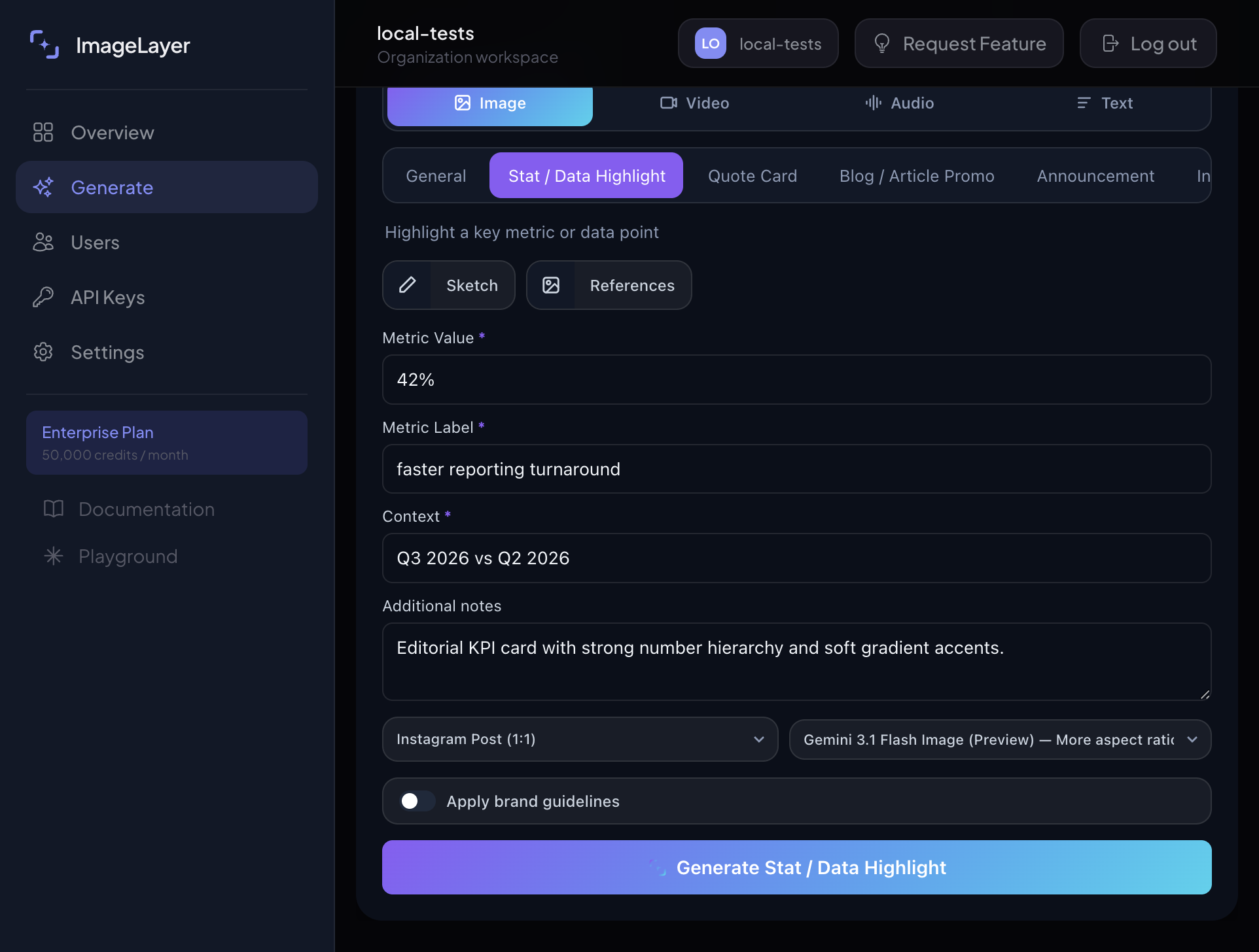 Template fields visible in the widget for a structured content type